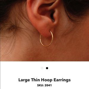 Large thin gold hoop earrings